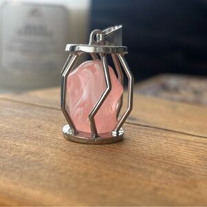 Disney rose quartz stone Cage Pendant